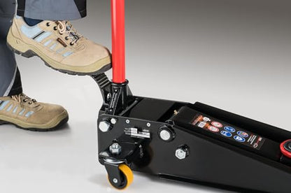 Vigor Hydraulik-Rangier-Wagenheber (Belastbarkeit: bis zu 3 t, Gewicht: 31 kg) V6029, Schwarz-Rot, bis 3 Tonnen