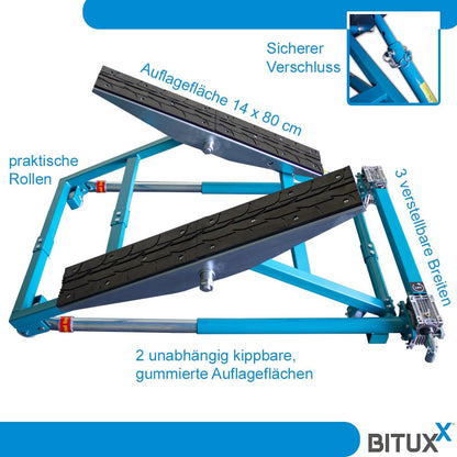 Bituxx Kipphebebühne Mobile Werkstatt Hebebühne Wagenheber Kurzhub PKW Lift bis 2000 kg 2T