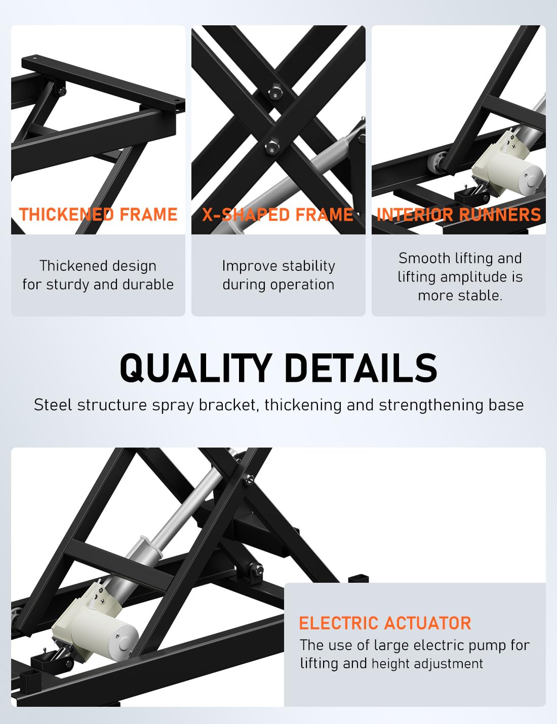 DIHOOL Scherenhubtisch Elektrisch scherenhebebühne kfz hebebühne DIY hubtisch(150kg Tragkraft,485mm Hubhöhe)