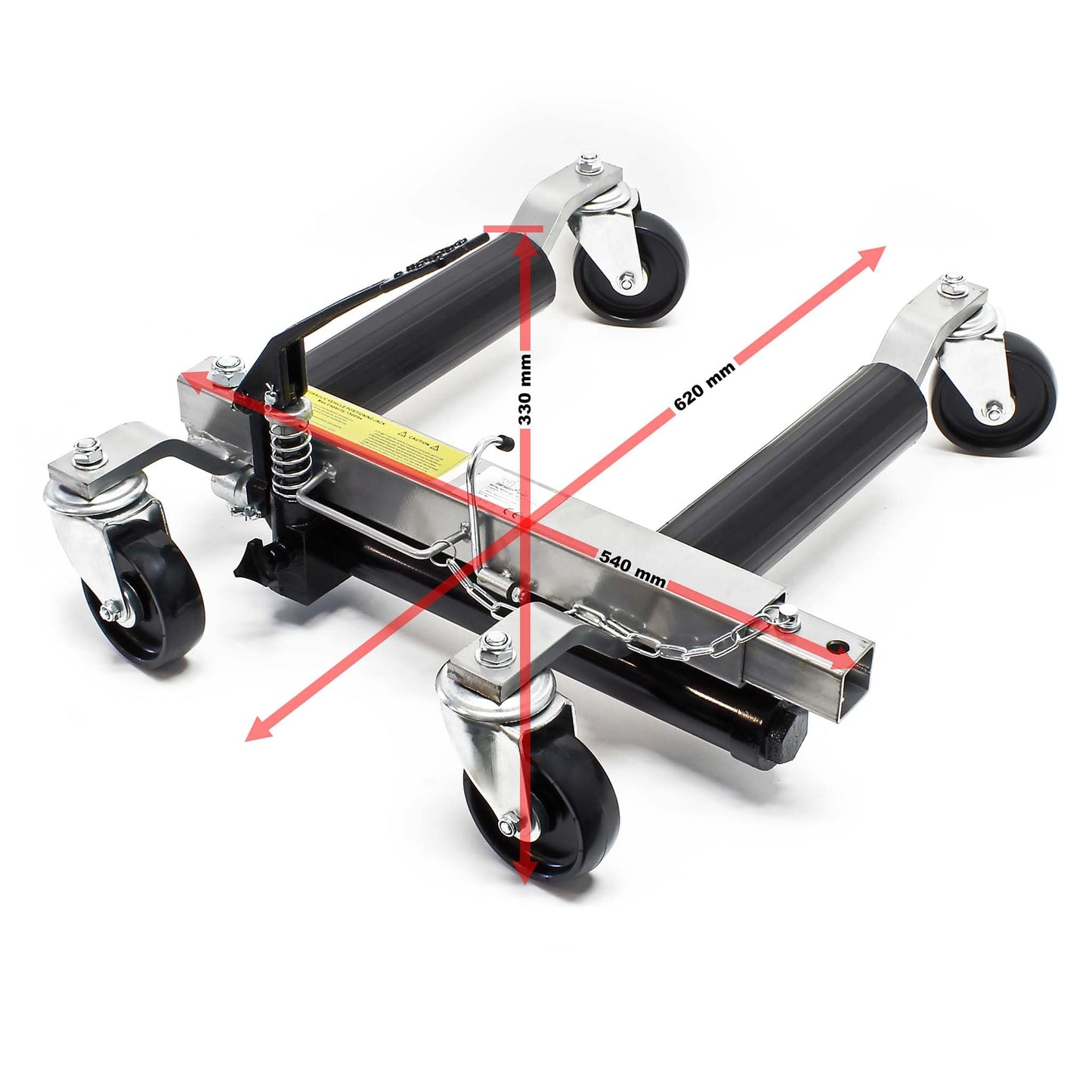 Wiltec PKW Rangierhilfe – 2x hydraulische Wagenheber, je 680 kg Tragkraft, geeignet für Reifen bis 30 cm Breite