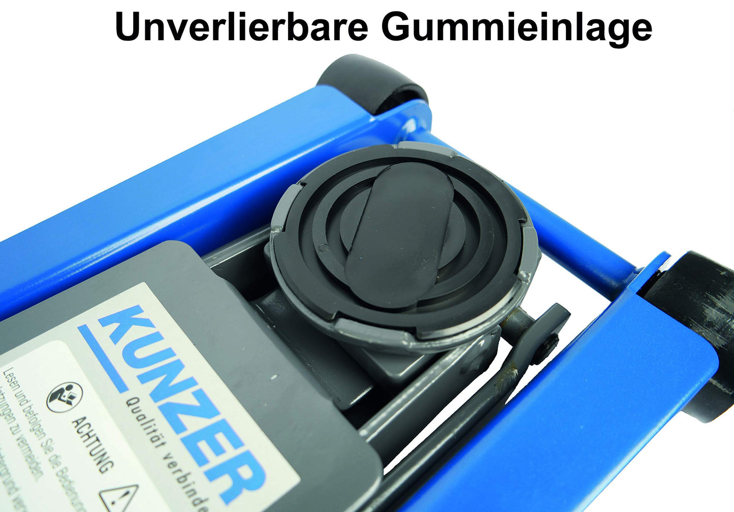 KUNZER WK 1075 FSH Hydraulischer Rangierwagenheber extra flach – 2000 kg Tragkraft Doppelpumpsystem mit Fußschnellhub